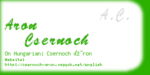 aron csernoch business card